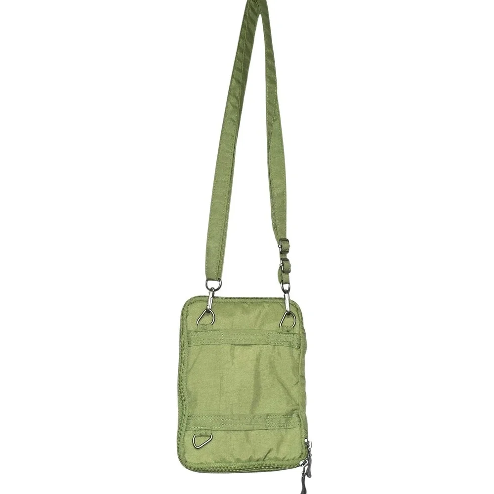 Baggallini Olive‎ Green Zip Crossbody Bag Handbag Wallet Pocket Convertible